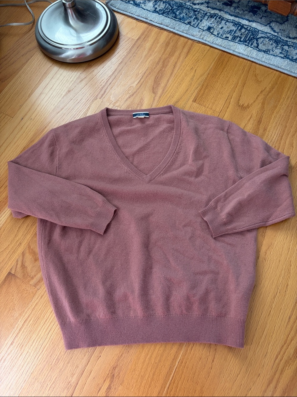 J. CREW 100% Cashmere relaxed V-Neck Sweater size XXS BA394 blush/pink/Brown